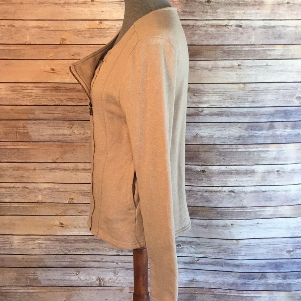 Tan Zippered Jacket - Picture 2 of 4